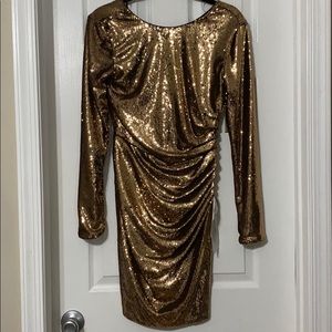 Gold sequin dress